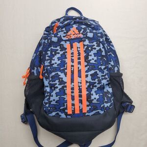 Adidas Blue & Orange Camo Backpack 18″ × 11.5″ × 6″ Street School Bag